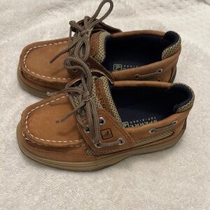 Sperry Brown/Tan Kids Boat Shoes